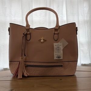 Blush Pink Purse with Rose Design